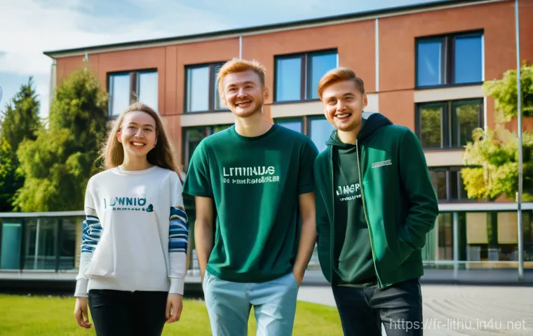 리투아니아 유학생 생활 - **Lithuanian Campus Life:** A vibrant, diverse group of university students, both local and internat...